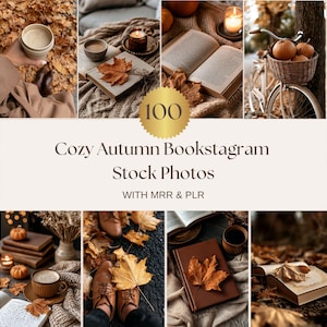 Mysig höstbok Instagram-foton Reel Cover Instagram-inläggsmall Webbplatsbilder Sociala medier-innehållspaket MRR PLR