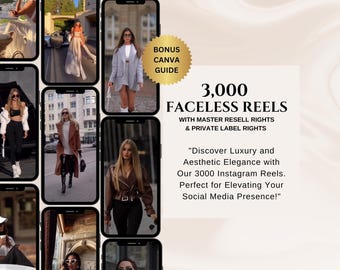 Faceless Marketing Video PLR MRR Faceless Stock Videos Instagram Reels Template Aesthetic Luxury Reel Video Digital Marketing Products
