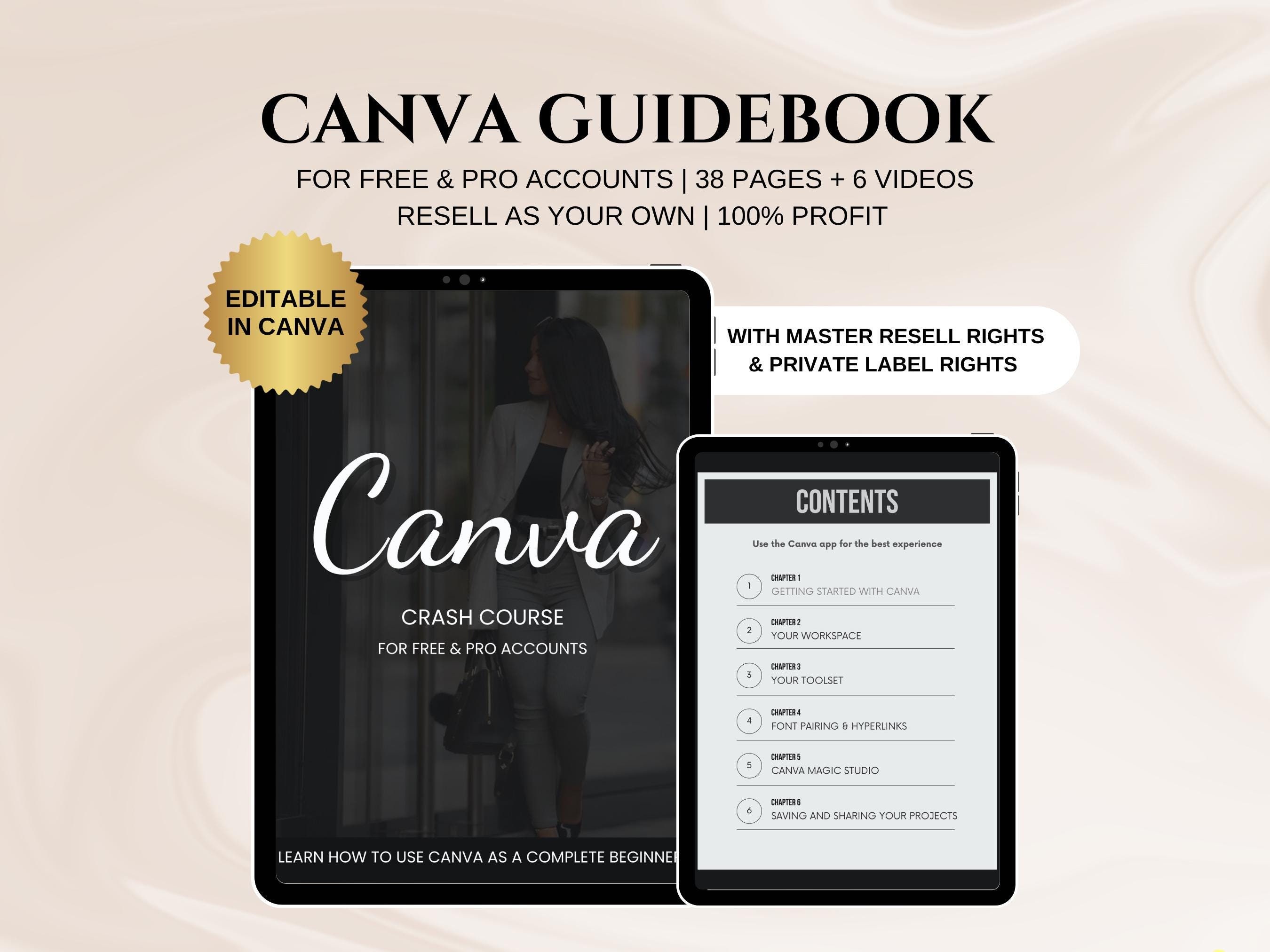 Canva Guide With Master Resell Rights Canva Crash Course Private Label ...