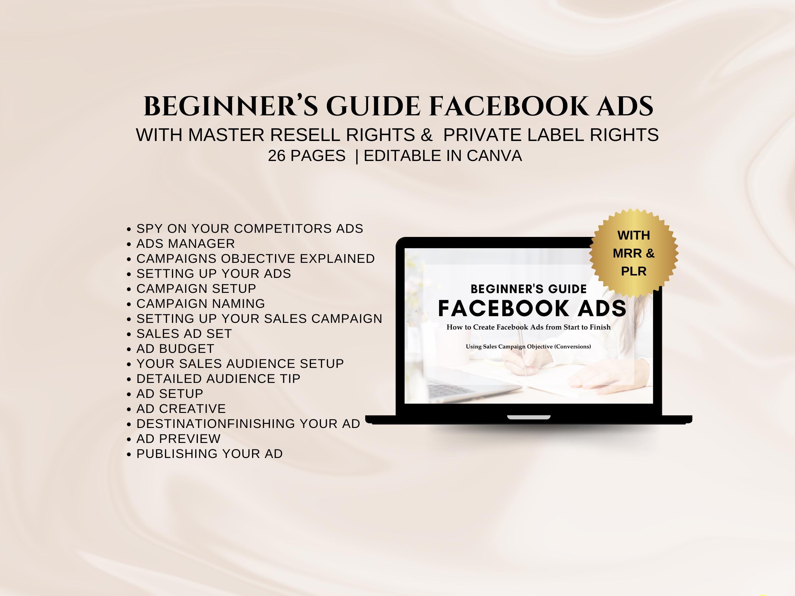 Facebook Ads Guide With MRR PLR Digital Product Facebook Ad Template ...