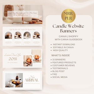 Canva Banners Website Aesthetic Shopify Banner Editable Website ...