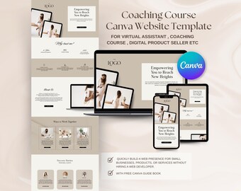 Editable Canva Website Template Aesthetic Website Template Canva Sales Page Template Canva Presentation Portfolio Website Landing Page