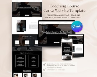 Canva Website Template Editable Black And White Canva Sales Page Template Canva Landing Page Portfolio Canva Website Template Website Canva