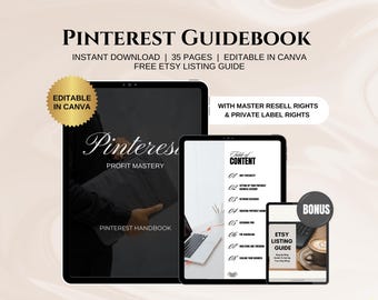 Przewodnik po Pintereście PLR Przewodnik po marketingu na Pintereście Prawa do odsprzedaży produktu cyfrowego PLR Szablon marketingowy na Pintereście DFY Przewodnik cyfrowy
