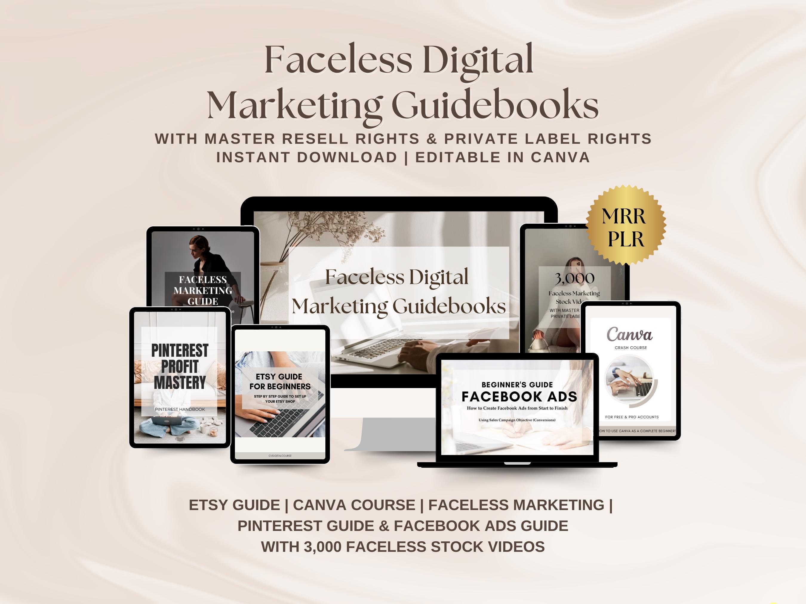 Faceless Digital Marketing Guide Bundle Template PLR Digital Product ...