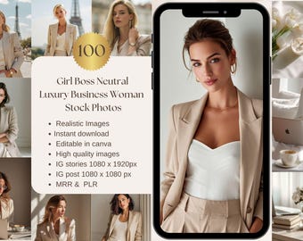 Girl Boss Stock Photos Business Woman Faceless Marketing Stock Photos Reel Covers Luxury Female Entrepreneur AI Images Digital Download MRR