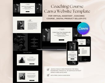 Black Canva Website Template Canva Website Portfolio Website Canva Sales Page Template Canva Coaching Website Design Canva Landing Page