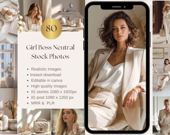 Neutral Aesthetic Stock Photos Girl Boss Instagram Reel Cover Digital Faceless Marketing Social Media Images Luxury Business Photos MRR PLR