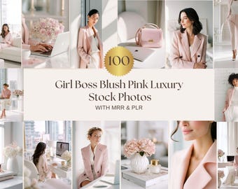 100 Blush Pink Stock Photos Girl Boss Luxury Branding MRR PLR