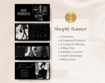 Website Banners Template Theme  Shopify Website Banner Template Black And White Shopify Theme Template For Digital Products DIY Web Banners