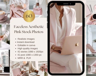 Faceless Aesthetic Pink Stock Photos Instagram Reel Cover Minimalist Social Media Content For Digital Marketing Stock Image MRR PLR
