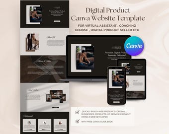 Canva Website Template Editable Aesthetic Canva Sales Page Template Website Canva Landing Page Portfolio Digital Product Website Design