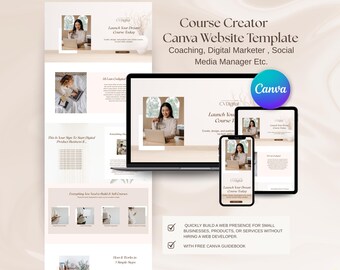 Canva Sales Page Template Canva Website Aesthetic Portfolio Template Canva Landing Page Coaching Course Creator Digital Marketer Website