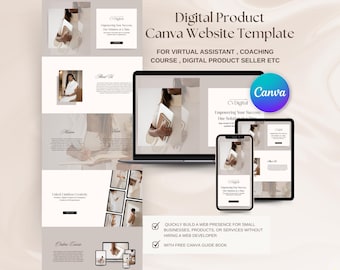 Aesthetic Canva Website Template Editable Website Canva Sales Page Template Portfolio Website Canva Template Landing Page Website Design