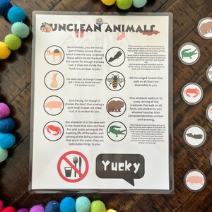 Clean and Unclean Food, Bible Activity, Preschool Printable, Leviticus, Homeschool Curriculum, Educational Activity, Kids Memory Game, Torah image 4