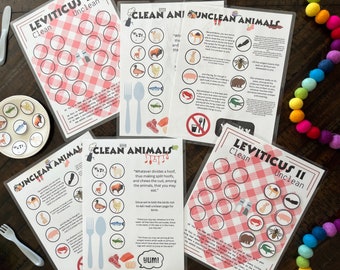 Clean and Unclean Food, Bible Activity, Preschool Printable, Leviticus, Homeschool Curriculum, Educational Activity, Kids Memory Game, Torah