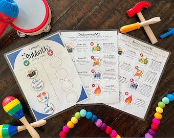 Sabbath Bible Memory Game, Preschool Printable, Homeschool Game, Educational Activity, Religious Game, Kids Bible Activity, Jewish, Torah