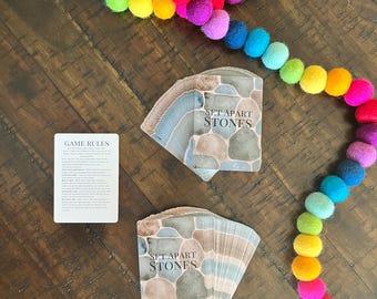 Set Apart Stones Card Game, Bible Trivia, Torah Family Fun, Passover, Unleavened Bread, Trumpets, Yom Teruah, Sukkot, Sabbath, YHWH