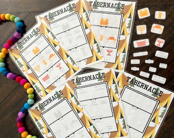 Actividad bíblica del Tabernáculo, Estudio bíblico para niños, Imprimible para preescolar, Juego de memoria educativo, Currículo de educación en casa, Versículo bíblico, Escuela dominical