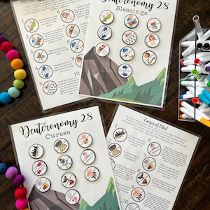 Blessings and Curses Bible Activity, Deuteronomy Printable, Preschool, Memory Game, Homeschool Education, Kids Bible Study, Torah Activity