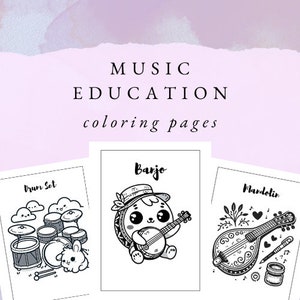 Musical Instruments Coloring Pages | 30+ Pages | Music Education Coloring Pages | Digital Download