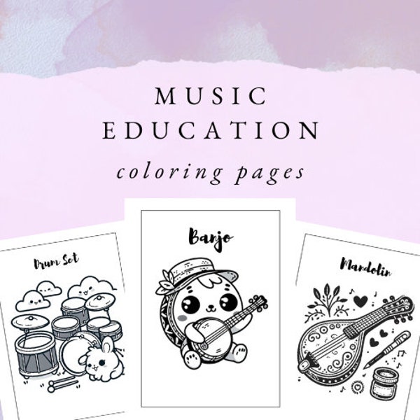 Musical Instruments Coloring Pages | 30+ Pages | Music Education Coloring Pages | Digital Download