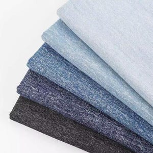 Heavy Blue Denim Fabric, Washed denim Fabric, Cotton Denim, Jean Fabric, Apparel Fabric, Vintage Denim, Sewing Heavy Denim, By the Half Yard