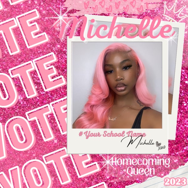 Editable Homecoming Vote For Me, High School Election Campaign 2023, DIY Canva Flyer, Homecoming Queen Flyer, Social Media Instagram Post