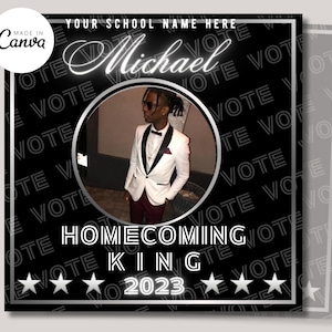 Vote Homecoming King I Homecoming King Flyer I Class Campaign Flyer I High School Homecoming I Homecoming Prince Vote I Social Media Flyer