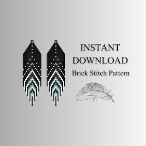 Patrón de puntada de ladrillo, patrón de pendiente de cuentas de semillas, pendientes de flecos de cuentas, patrón de puntada de ladrillo de cuentas, hágalo usted mismo, descarga digital instantánea