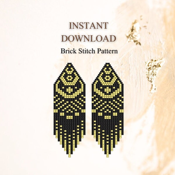 Brick Stich Muster, Perlen Ohrhänger Muster, Ohrringe, Ohrringe,Brick Stich Muster, Schmuckherstellung, Do It Yourself, PDF Download