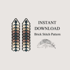 Brick Stitch Pattern, Ombre Seed Bead Earring Pattern, Fringe Beading, Unique Brickstitch pattern, Do It Yourself, Instant Digital Download