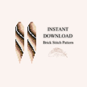 Brick Stitch Pattern, Brown Ombre Seed Bead Earrings Pattern, Fringe Beading pattern, Brickstitch pattern, Do It Yourself, Digital Download