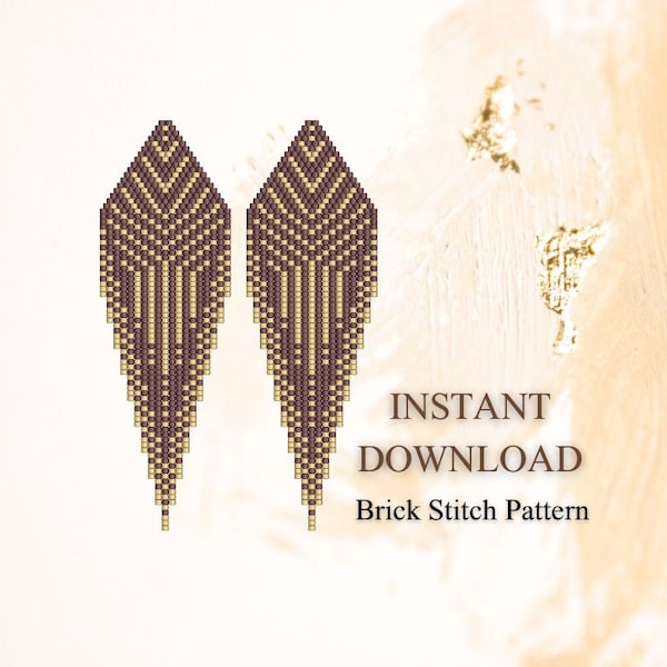 Ziegelstich Muster, Perlen Ohrring Muster, Ohrringe, Handarbeit, Schmuckherstellung, Do It Yourself, PDF Download