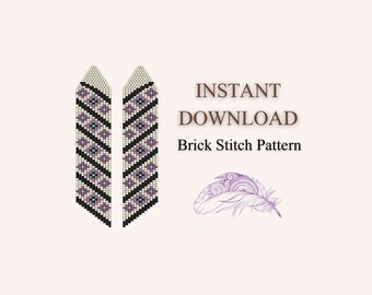 Brick Stitch Pattern, Seed Bead Earring Pattern, Fringe Earrings, Beading pattern, Brickstitch pattern, Do It Yourself, Digital Download pdf
