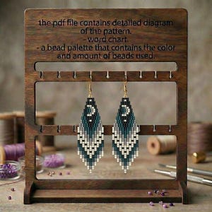 Brick Stitch Pattern, Seed Bead Earring Pattern, Fringe Earrings, Beading Brickstitch pattern, Jewelry Making, Do It Yourself, Brick stitch pattern, bead earring pattern, seed bead pattern, brick stitch earring, brickstitch pattern, fringe pattern, digital download, delica bead pattern, beading pattern, unique earrings, earrings template, moon earring pattern, beadwork tutorial