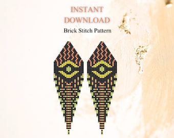 Brick Stitch Pattern, Seed Bead Earring Pattern, Fringe Earrings, Beading Brickstitch pattern, Jewelry Making, Do It Yourself, PDF Download