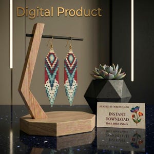 Seed Bead Earrings Pattern, Boho Fringe, Brick Stitch Jewelry (PDF Download)