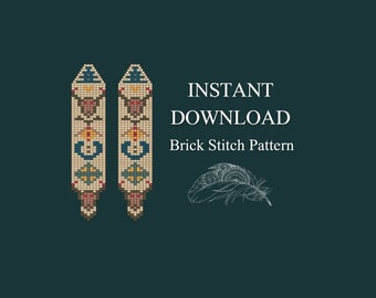Brick Stich Muster, Perlen Ohrring Muster, Perlen Fransen Ohrringe, Perlen Brickstitch Muster, Do It Yourself, sofortiger digitaler Download