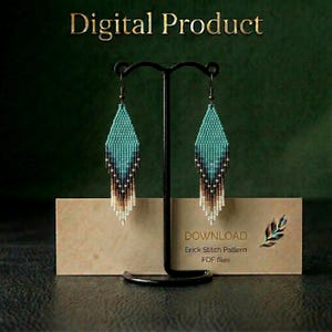 Western Ombre Seed Bead Fringe Earring Pattern, Boho Hippie Brick Stitch (Digital Download)