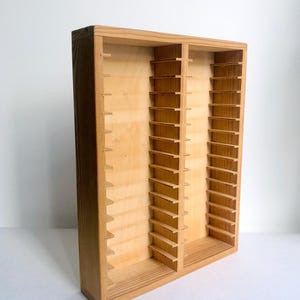 Wooden cassette rack for 30 cassettes, 70s cassette stand, cassette box, MC, tape accessories