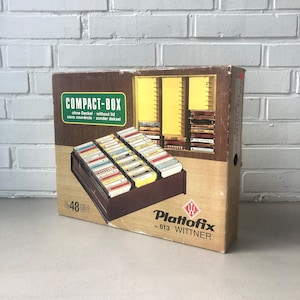 Vintage cassette shelf 70s, Plattofix, Wittner Compact-Box, cassette box, tape, MC, drawer insert