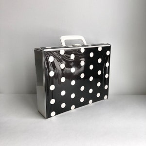 Vintage cassette case, 70s, black and white, DJ case