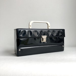 Vintage cassette case, 70s, cassette box black, DJ case cassettes, MC case