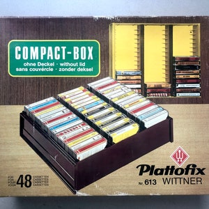 Vintage cassette shelf 70s, Plattofix, Wittner Compact box, cassette box, tape, MC, drawer insert image 9