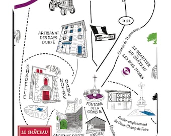 Map of Saint-Just-en-Chevalet / "In the Heart of the Villages" Collection