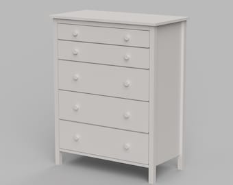 STL File - 1/12 Scale Miniature Chest of drawers STL for Dollhouses (commercial license)