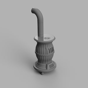 STL File - 1/12 Scale Cast iron stove STL for Dollhouses and Miniature Projects (Commercial License)