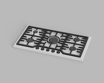 STL File - 1/12 Scale Cooktop STL for Dollhouses (commercial license)