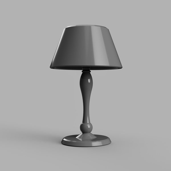 STL File - 1/12 Scale Bedside Lamp Model for Dollhouses and Miniature Projects (commercial license)